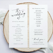 Modern Handwriting Black & White Wedding Ceremony Programm