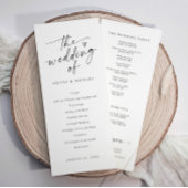 Modern Handwriting Black & White Wedding Ceremony Programm
