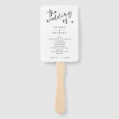 Modern Handwriting Black & White Wedding Programs Fächer (Vorderseite)