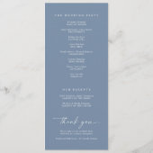 Modern Handwriting Dusty Blue Wedding Programs Programm (Rückseite)