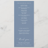 Modern Handwriting Dusty Blue Wedding Programs Programm (Rückseite)
