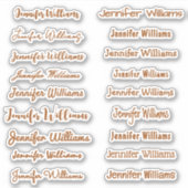 Modern Handwriting Name (18 Styles) - Bronze Aufkleber (Vorderseite)