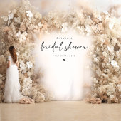 Modern Handwriting Script Bridal Shower Backdrop Wandteppich