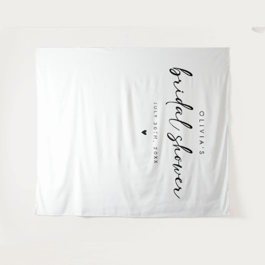 Modern Handwriting Script Bridal Shower Backdrop Wandteppich (Vorderseite (Horizontal))