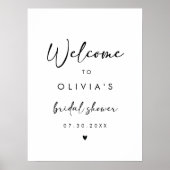 Modern Handwriting Script Bridal Shower Welcome Poster (Vorne)