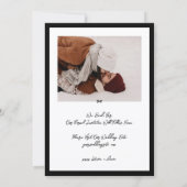 Modern Handwritten Little Bow Photo Save This Day The Date (Rückseite)