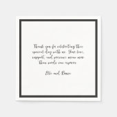 Modern Handwritten Note Minimalist Wedding Serviette (Vorderseite)