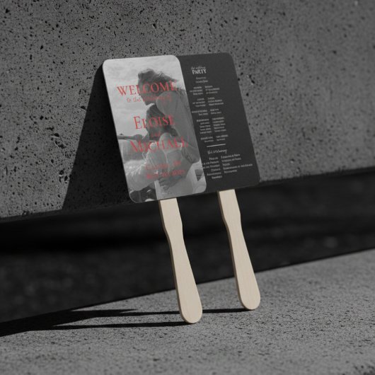 Modern Handwritten Overlay Photo Wedding Fächer