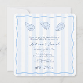 Modern Handwritten Oyster Roast Coed Bridal Shower Einladung