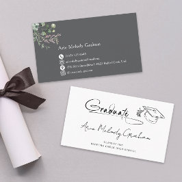 Modern Handwritten Script Graduate Name Card Visitenkarte