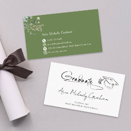 Modern Handwritten Script Graduate Name Card Visitenkarte