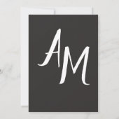 Modern Handwritten Simple Black and White Wedding Einladung (Rückseite)