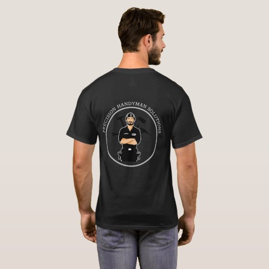 Modern handyman construction custom logo T-Shirt (Schwarz voll)