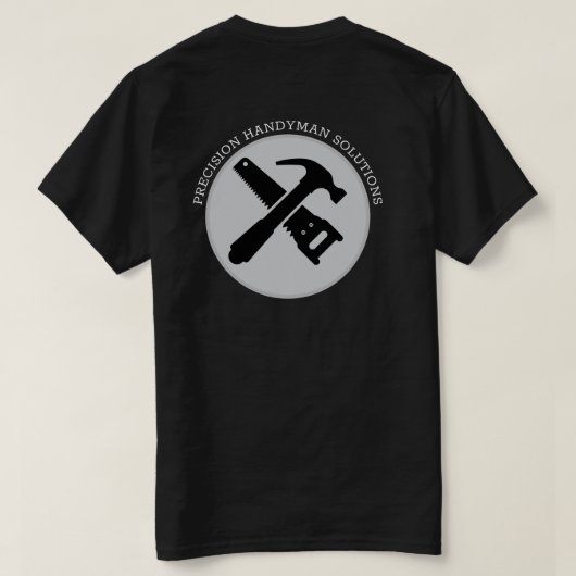 Modern handyman construction custom logo T-Shirt (Design Rückseite)