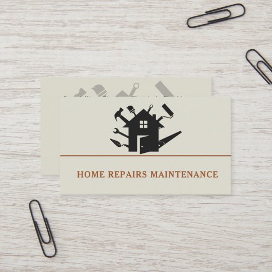 Modern handyman construction custom logo visitenkarte (Vorderseite/Rückseite Beispiel)