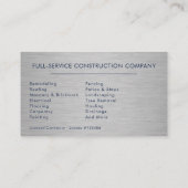 Modern Handyman Construction Metal Navy Blue Gold Visitenkarte (Rückseite)