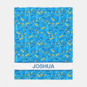 Modern Hanukkah Blau Personalisiert Fleecedecke (Vorderseite)