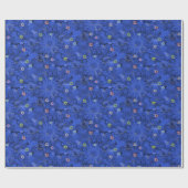 Modern Hanukkah Blue Gold Star von David Pattern Geschenkpapier (Flach)