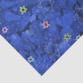 Modern Hanukkah Blue Gold Star von David Pattern Seidenpapier (Ausschnitt)