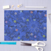 Modern Hanukkah Blue Gold Star von David Pattern Seidenpapier (Handwerk)