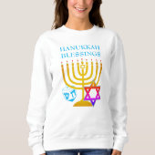 Modern HANUKKAH Menorah Dreidel Sweatshirt (Vorderseite)