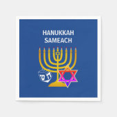 Modern HANUKKAH SAMEACH Serviette (Vorderseite)