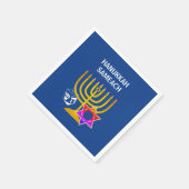Modern HANUKKAH SAMEACH Serviette (Ecke)