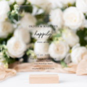 Modern Happily Ever After Wedding Acryleinladungen
