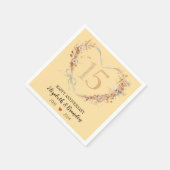 Modern Happy 15-jähriges Jubiläum Hochzeit Napkins Serviette (Ecke)