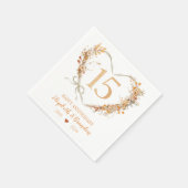 Modern Happy 15-jähriges Jubiläum Hochzeit Napkins Serviette (Ecke)