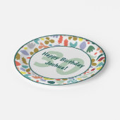 Modern Happy 30. Geburtstag Individuelle Name Pappteller (Schrägansicht)
