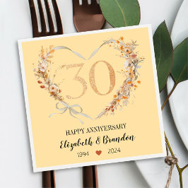 Modern Happy 30 Jahre Jubiläum Hochzeit Napkins Serviette