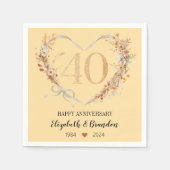 Modern Happy 40 Jahre Jubiläum Hochzeit Napkins Serviette (Vorderseite)