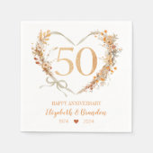Modern Happy 50 Jahre Jubiläum Hochzeit Napkins Serviette (Vorderseite)