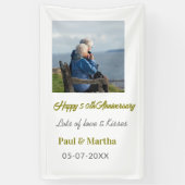 Modern happy 50th anniversary add name date photo banner (Vertikal)