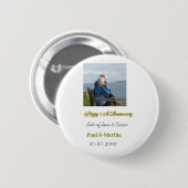 Modern happy 50th anniversary add name date photo button (Vorne & Hinten)