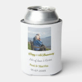 Modern happy 50th anniversary add name date photo  dosenkühler (Kanne Vorderseite)