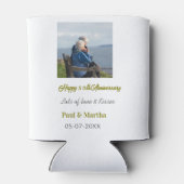 Modern happy 50th anniversary add name date photo  dosenkühler (Rückseite)