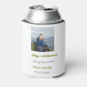 Modern happy 50th anniversary add name date photo  dosenkühler (Kanne Rückseite)