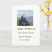 Modern happy 50th anniversary add name date photo  karte (Gelbe Blume)