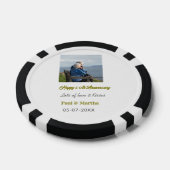 Modern happy 50th anniversary add name date photo pokerchips (Einzeln)