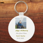 Modern happy 50th anniversary add name date photo  schlüsselanhänger (Rückseite)