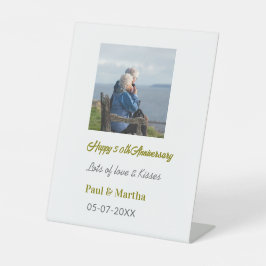 Modern happy 50th anniversary add name date photo sockelschild