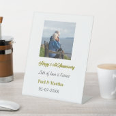 Modern happy 50th anniversary add name date photo  sockelschild (In SItu)