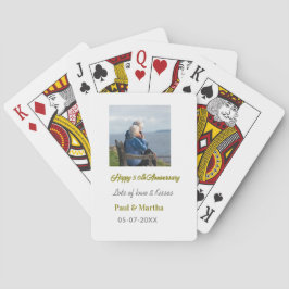 Modern happy 50th anniversary add name date photo spielkarten