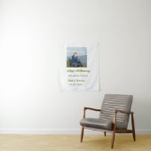 Modern happy 50th anniversary add name date photo wandteppich (Beispiel)