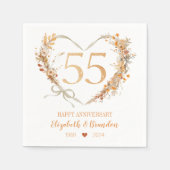 Modern Happy 55. Jubiläum Hochzeit Napkins Serviette (Vorderseite)
