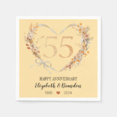 Modern Happy 55. Jubiläum Hochzeit Napkins Serviette (Vorderseite)