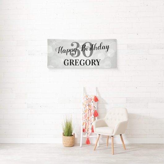 Modern Happy Birthday | Alter und Name Banner (Insitu)
