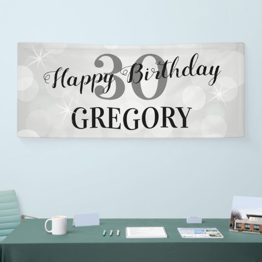 Modern Happy Birthday | Alter und Name Banner (Messe)